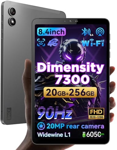 BNCF Tablet 8.4 Android 15, MediaTek Dimensity 7300 Octa-Core, 20(8+12) GB + 256GB, 90Hz FHD, 4G & WiFi 6E, Quad-GPS & BT5.4, Doppia fotocamera da 20MP BPad Mini Ultra