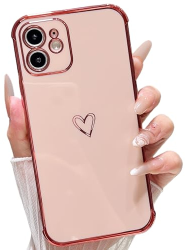ZTOFERA Heart Phone Case for iPhone 11 (6.1), Pink