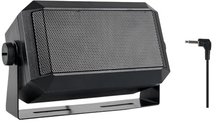 Retevis V001 CB External Speaker, 8 Ohm 5 W Speaker, with 3.5mm Plug and Mounting Kit Rectangular Communications Speaker Compatible with MB62/MB63A CB Radio (1 Pcs)
