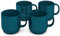 Ornamin Becher 220 ml petrol, 4er Set | hochwertiger Kaffeebecher aus Kunststoff