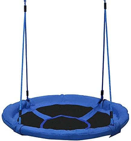 HOMCOM Kid Nest Swing Seat Saucer Tree Swing 40 Inch/100cm for Outdoor Indoor Blue