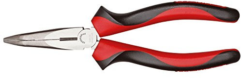 GEDORE red Flachrundzange 160 mm 45° gewinkelte Greifflächen, längsgezahnt/Induktiv gehärtete Schneiden/2-Komponentengriff, handschonende Kraftübertragung