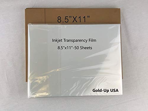 8,5 x 11 pouces Imperméable à l'eau jet d'encre transparent pour sérigraphie - 1 paquet (50 feuilles)