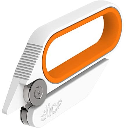 Slice-Drehwerkzeug, Klingenlose Schere, 10598 Beidhändige Schneider, ideal zum Schneiden von Wrap, Geschenkkorb, Zellophan, Papier 1 Packung, weiß