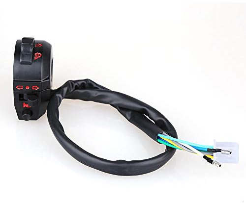 Gorgeri Motorrad Links Schalter Lenkersteuerung, 7/8 Zoll, für Hupe Blinklicht Hi/Lo Strahl, Schwarz, Neu