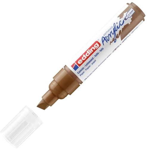 edding 5000 acrylic marker broad - hazel - 1 waterproof acrylic paint marker - chisel nib 5-10 mm - acrylic paint pen for drawing on canvas, art paper and wood - acrylic markers for pebbles