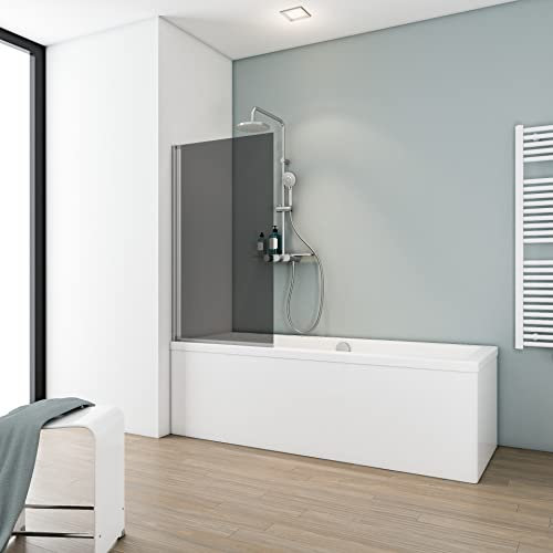 Schulte pare-baignoire 70 x 130 cm, montage gauche droite, profilé alu-argenté, paroi de baignoire mobile 1 volet pivotant rabattable, 180° contre le mur, verre de sécurité 5 mm, réglage 69.5-70.5