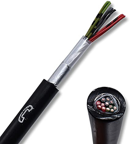 EBROM Fernmeldekabel A-2Y(L)2Y 6x2x0,8 mm - Fernsprech Außen Erdkabel 20 m | ab 5 Meter bis 150 Meter bestellbar, Fernsprechkabel erdverlegbar - Telekommunikationskabel - Farbe: schwarz