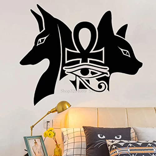 Ägyptische Götter Anubis Bastet Eye Of Horus Wandaufkleber Vinyl Kreative Antike Wohnzimmer Schlafzimmer Home Aufkleber Kunst Poster 42x34cm