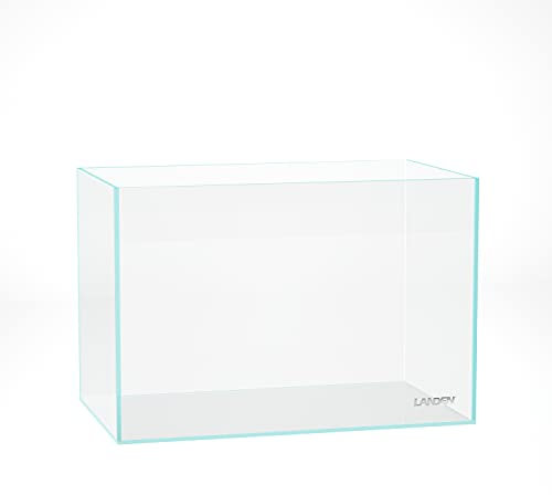 LANDEN 45P 38 Litre Rimless Low Iron Aquarium Tank, 17.7 W × 11.8 D × 11.8 H (45cm x 30cm x 30cm) 5mm Thickness with Nano Foam Leveling Mat