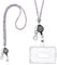 Vicloon Lanyard mit Kartenhalter, Kristall Lanyard Halskette mit Transparent ID Karten Halter, ID Card Holder Abzeichen Kit für Schlüsselanhänger und ID-Weiß
