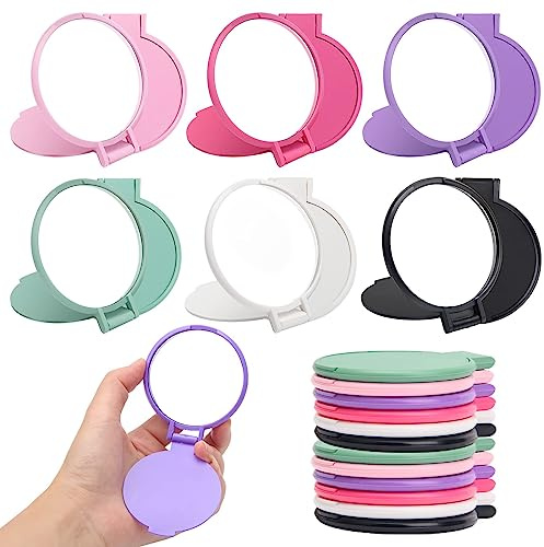 Windspeed Lot de 18 mini miroirs pliants ronds et compacts - Petit miroir de maquillage de voyage pour sac à main - Femmes et filles - Utilisation quotidienne