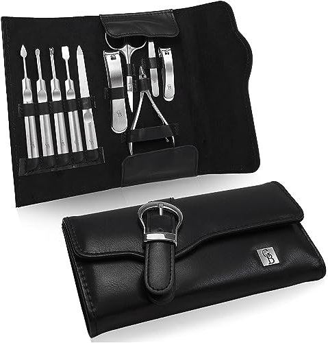 Great Blade Maniküre Set – Profi Nagelset mit Nagelschere & Nagelknipser, Nagelpflegeset Für Fingernägel Fußpflege & Pediküre, Nageletui Pflege Nessesair Für Damen & Männer