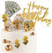 Houhounb 19 Pieces Dollar Cake Decoration Acrylic Happy Birthday Cake Topper Money Cake Topper Cupcake Picks for Men Miss Birthday Party