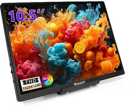 Wimaxit 10,5 Zoll ultraleichter tragbarer Laptop-Monitor 100 % sRGB USB-C externer Monitor mit Hdmi-Eingang und Vesa-Befestigungslöchern, kompatibel für Laptop-PC-Spielekonsole