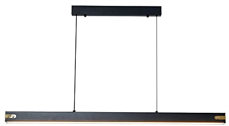 Jadssox LED Linear Pendelleuchte Schwarz Metall Kronleuchter Deckenleuchte Kücheninsel Beleuchtungsleiste, 3 Farbmodus Deckenpendelleuchten Für Esszimmer Billardtisch Schlafzimmer Büro
