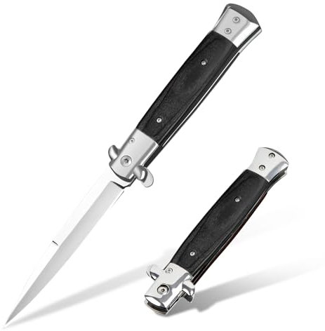 eiloszf Outdoor Klappmesser für Camping & Wandern Survival Knife - Scharfes Jagdmesser mit Gürtelclip - Angelmesser Einhandmesser (Schwarz)