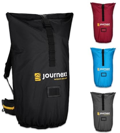 Journext 2 in 1 Rucksack Schutzhülle & Regenschutz/Flight Cover Rucksack/Schutzhülle Flugzeug, Bahn und Bus/Flight Bag/Backpack Cover/Rucksack Schutz (pure black, L)