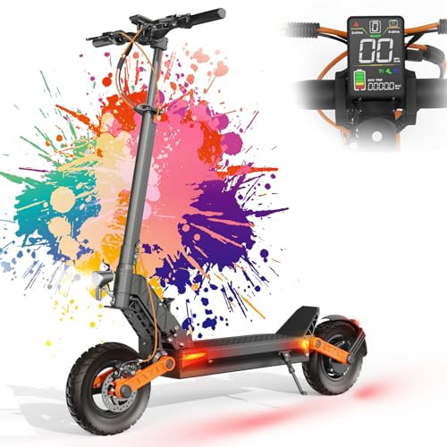 JOYOR S8 Trottinette Electrique Adulte Puissante Autonomie 75-90km Moteur 600W (1000W Puissance Pointée) Batterie 48V 26Ah Trotinette Electrique Tout Terrain pour Travail, Scooter Electrique Adulte