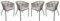 Alice's Garden - Lot de 4 fauteuils de Jardin en Corde Beige et Acier galvanisé. Coussin Beige