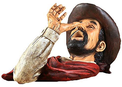 Wohndekoration,DERATON Wohnzimmer-Deko-Statue, Cowboy-Charakter-Wandbehang-Statue, Harz-Dekoration, geeignet für Wohnzimmer, Schlafzimmer, Bar, Restaurant (44 x 22 x 26 c