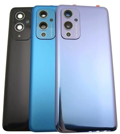 SHOWGOOD for Oneplus 9 Battery Cover Glass Panel Rear Door Housing Case for Oneplus 9 Back Cover with Camera Lens Repair Parts (Purple)