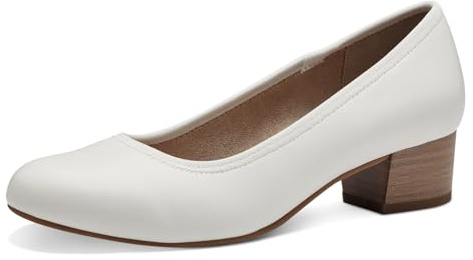 Jana Escarpins à Talon Bloc Vegan, Blanc (Blanc), 38 EU