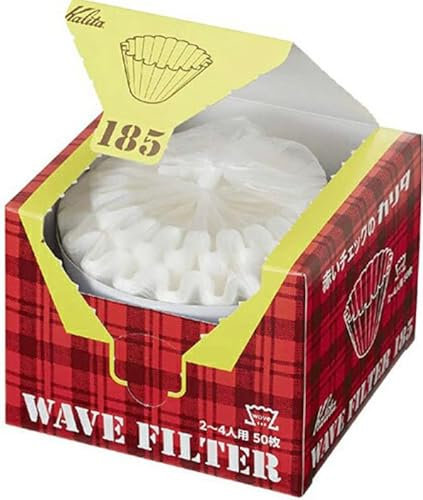 Bulk KWF-185 KWF-185 Wave Type Filters for 2-4 People, Oxygen Bleaching ORIGAMI Origami Dripper Medium Size (Coffee Filters 50 Pieces x 4 Pack)