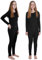 INNERSY Thermounterwäsche Kinder Schwarz Thermo Unterwäsche Mädchen Warm Funktionsunterwäsche (158-164, Schwarz)