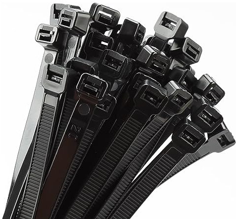 Armpow 50 Stücks 9mmx600mm Lang Kabelbinder Zugfestigkeit 80KGS/175LBS Kabelbinder Lang Robuste, UV-beständige Kabelbinder mit Schieber Kabelbinder aus dickem Nylon für Kabelmanagement(Schwarz)