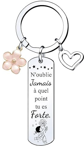 Lumengqi Cadeau De Courage Porte Cle Femme Cadeau Amie Cadeaux De Motivation Femme Cadeaux D'encouragement Cadeau Persévérance Porte-clés Inspirant Cadeau Anniversaire Femme