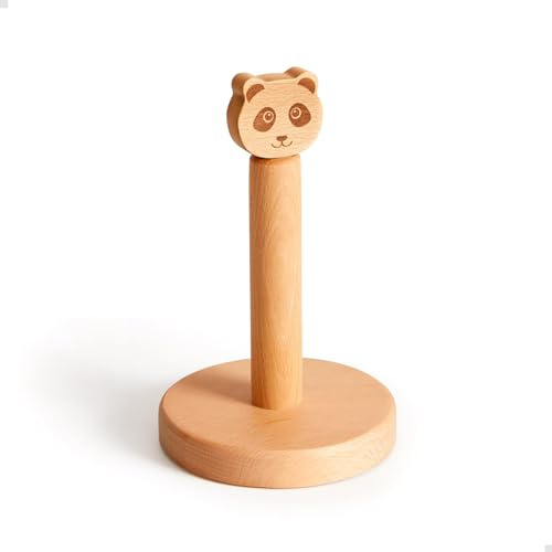 Toilet Paper Holder Stand, Cute Panda Design Wooden Toilet Paper Holder Free Standing, Decorative Toilet Roll Holder, Scrunchies Holder Stand, Hair Ties Organizer