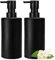 GMISUN Dispensador de jabón Negro,Moderno Dispensador jabon para baño Cocina, Dispensador jabon Cristal con Etiquetas, Botella de jabón rellenable con Bomba, 340ml