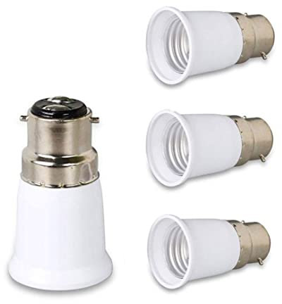 Convertisseur à douille lumineux 4PCS, B22 en E27 Adaptateur de douille à vis de bulbe Adaptateur de douille du porte-sobre pour les ampoules LED et les ampoules à incandescence et les ampoules CFL