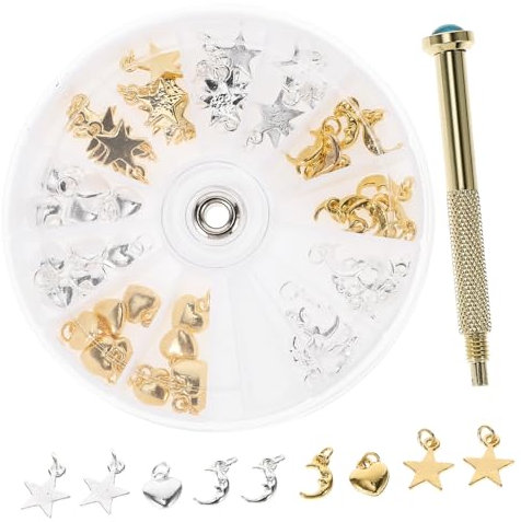 Ipetboom 4sets Nail Drilling Pendant Nail Jewelry Accessory for Diy Art Quality Material Professional Manicure Tool