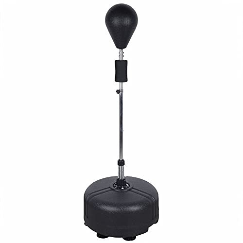 Punchingball mit Ständer Boxsack Boxstand 120-160cm Höhenverstellbar Boxbirne Boxsack Stehend Freistehender Standbox-Trainer Boxball für Erwachsene MMA-Training Fitness (Schwarz)