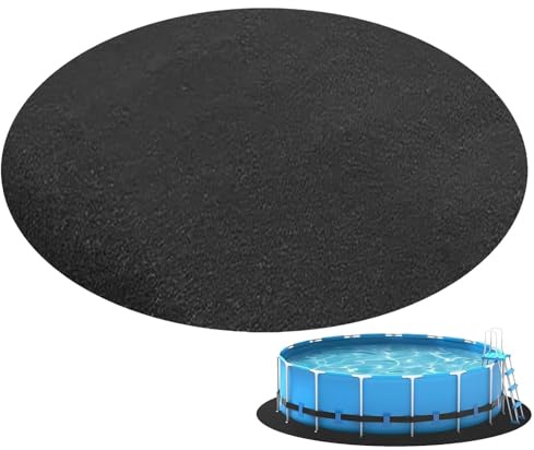 Bodenmatte für Pool, 3,7 m außerhalb der Erde, faltbare Schutzmatte, rund, Bodenschutz für Pool