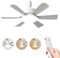 Ventilatore da soffitto con luce e telecomando, 40 W, ventilatore da soffitto con attacco E27, dimmerabile ventilatore da soffitto LED per camera da letto, soggiorno, 3 velocità, 6 pale, per soggiorno