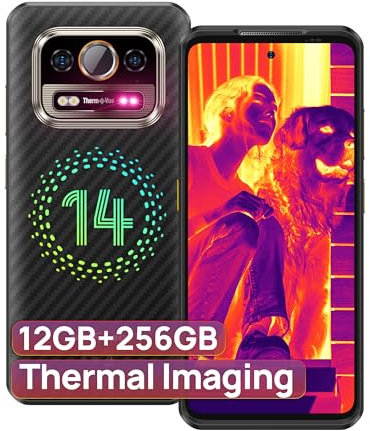 Ulefone Armor 25T Rugged Smartphone, 12GB+256GB/SD-2TB Cellulare Antiurto, Android 14 Telefono Indistruttibile, Termocamera, 50MP+64MP Visione Notturna, 6.78 FHD+ 120HZ, 6500mAh, Dual SIM 4G/NFC/GPS
