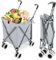 COSTWAY 90L Carro de Compras Plegable con 4 Ruedas, Carrito de la Compra con Bolsa de 600D Tela Oxford Extraíble y Carrito Compra, Carrito Compra para Supermercado, Carga hasta 55 kg, Gris