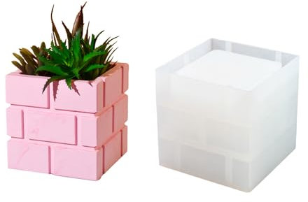 Woedpez Sukkulenten Pflanzer Formen Für Kerzenhalter Stifthalter Ziegel Geschnitzte Silikonformen Für Epoxidharz Heimdekoration