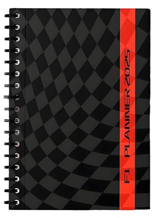 F1 2025 Planer und Kalender, 2025 Neuer Planer mit F1-Streckendesign, Spiralbindung, Monatsplaner mit Leidenschaft for Formel-1-Rennen, 2025-Planer for Damen und Herren(1PCS)