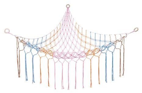 PERSENTU Teddy Hammock,Cuddly Toy Storage Hammock,Stuffed Animals Storage Net Soft Cuddly Toys Large Corner Hanging Net,Hand Woven Plush Macrame Organizer with Tassel for Kids Bedroom Nursery