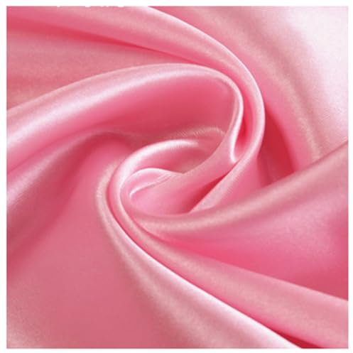 AMateschitz Tissu de doublure en satin au mètre - Tissu en polyester doux - Tissu en coton - À coudre - Couleur unie - 28 couleurs - Pour robes, vestes, manteaux, pantalons, jupes, meubles - Rose