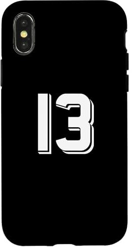 Retro Number #13 Sports Team White Number Case for iPhone X/XS