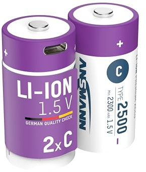 Ansmann LR15 USB-C Baby C Battery Li-Ion 2500 mAh 1.5 V Pack of 2