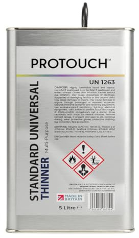 Standard Universal Thinner, 5 litres, for Lacquers, Primers and Basecoat Paints, Flexible Cap Tin