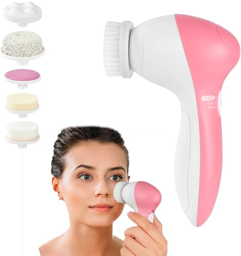 Alice. Brosse nettoyante, massage visage 5 en 1, exfoliant, démaquillage, anti points noirs et peaux mortes, gommage du visage. microcirculation, nettoie les pores, tout type de peau, anti-age