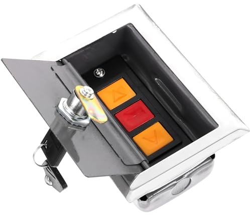 ANDRESLAD Caja Interruptora Manual con Botón Pulsador para Puertas Enrollables Eléctricas Diseño Compacto y Elegante con Cerradura Oculta Compatible con Puertas de Garaje y Persianas