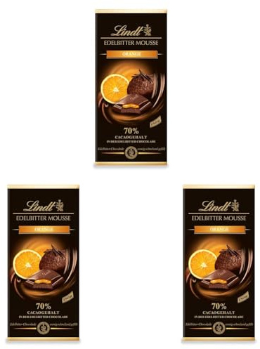 Lindt Schokolade Edelbitter Mousse Orange | 150 g Tafel | Mit 70% Kakaogehalt und dunkler Mousse au Chocolat und Orange Füllung | Schokoladentafel | Schokoladengeschenk | dunkle Schokolade